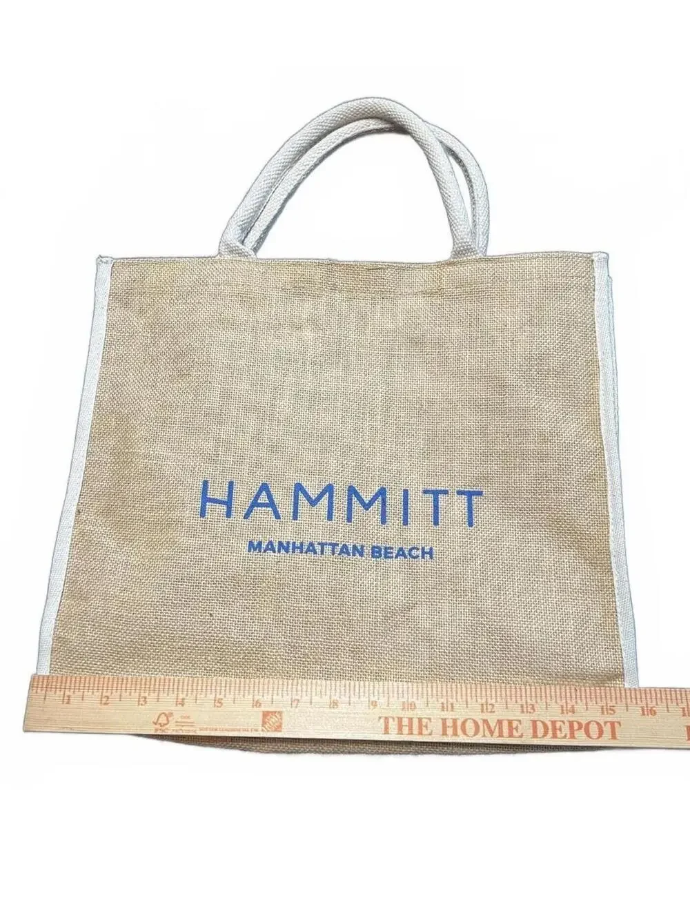 Hammitt Manhattan Beach Jute Tote Bag Burlap Straw Beach Carryall Market Shopper - Picture 5 of 7